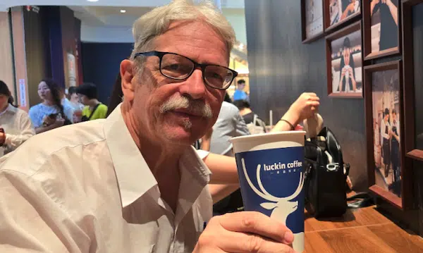 | Author Felix Abt at Luckin Coffee a Starbucks competitor in Shanghai Source Photo courtesy of Felix Abt | MR Online